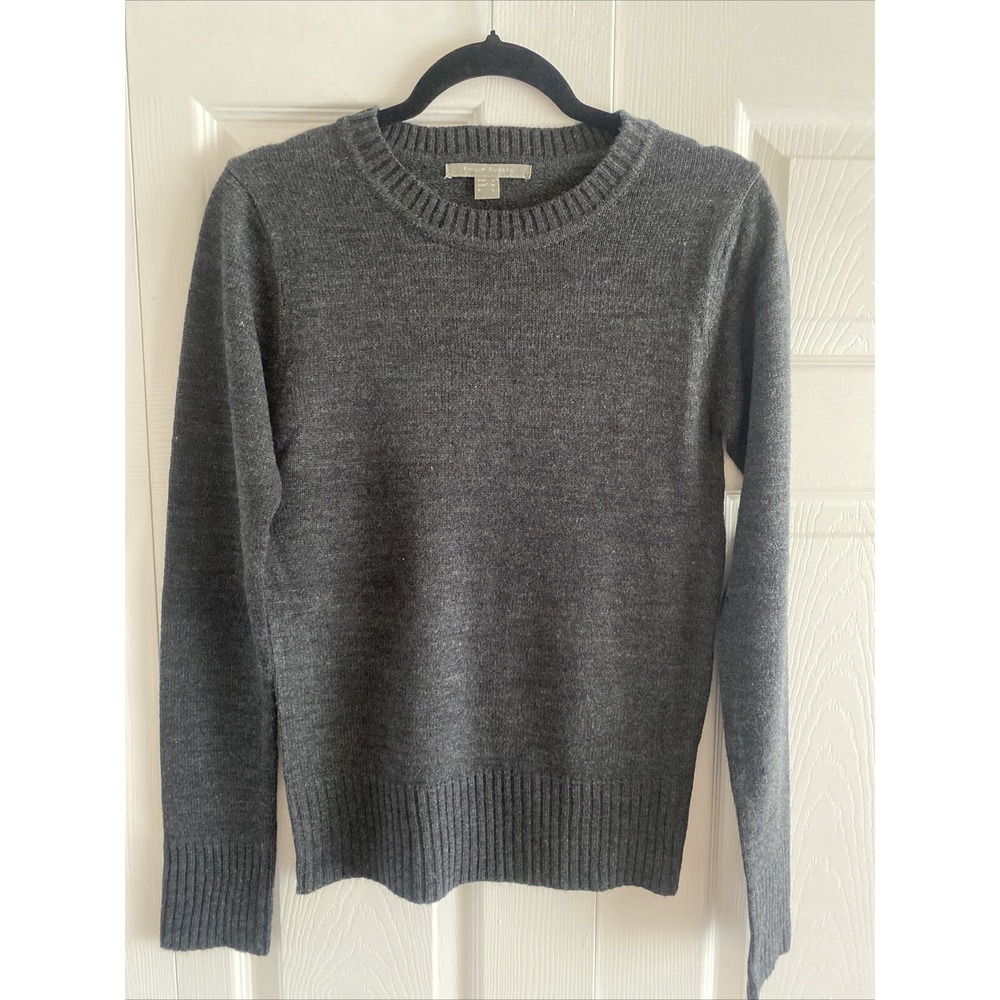 Philip Russel Womens Medium Gray Crew Neck Knit‎ sweater Old Money